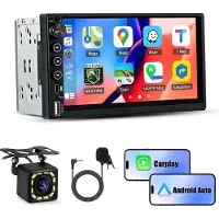 Hexinex - 2 DIN Carplay Autoradio - met 7 inch Display type C USB - achteruitrijcamera & Microfoon