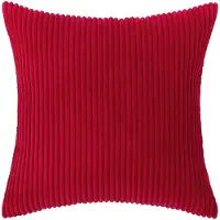 Famanu – Corduroy ribfluweel kussenhoezen set van 2 (30x50 cm) – decoratieve bankkussenslopen – zachte boho stijl – rood