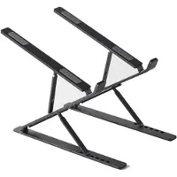 Famanu – Laptopstandaard - aluminium - in hoogte verstelbaar - geventileerde notebookstandaard - opvouwbare draagbare laptopstandaard - voor alle 10-15,6 inch laptops en tablets (zwart)