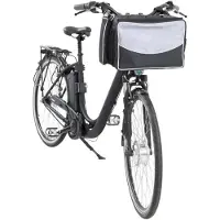 Famanu – Fietsvoormand, stabiele voorbak voor fiets, 41 x 26 x 26 cm, zwart/grijs