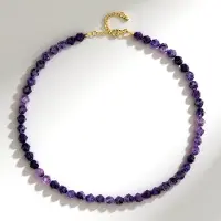 Cavill - Zilveren Halsketting 925 Sterling Zilver Verguld - Lepidoliet Edelstenen 148 ct - Verstelbaar Elegant Braziliaans Design