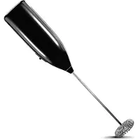 Famanu Melkopschuimer, handbediende koffie- en cappuccinomixer, automatische melkschuimmaker, melkopschuimer ei en milkshake-garde (zwart)