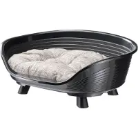 Famanu – Ademend Honden- en Kattenbed met Katoenen Kussen – Middelhoog Huisdierbed met Antislip Onderzijde en Comfortabele Ondersteuning