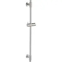 Famanu - Douche Riser Rail Roestvrij Staal, Douche Slider Rail met Verstelbare Douchekop Houder Wandmontage Geborstelde Afwerking 78CM