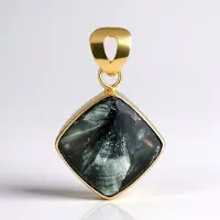 Cavill - Zilveren hanger 925 sterling verguld - 22 ct Russische serafiniet antieke cabochon 18 mm - Handgemaakte sieraden met unieke ronde sluiting