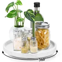 Famanu - Lazy Susan metalen dubbele standaard 25 cm, roestvrij staal