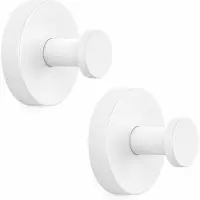 BOTC handdoekhaakjes - haken - Handdoekhouder Met Zuignappen - RVS - Set van 2 - Ø 60 mm - Wit