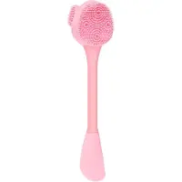 Famanu – Siliconen gezichtsborstel roze – Zachte poriënreiniger voor dagelijkse huidverzorging – 17 x 4 cm