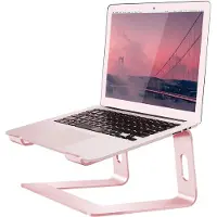 Famanu - Verticale aluminium laptopstandaard verstelbaar ruimtebesparend geschikt voor laptops grijs