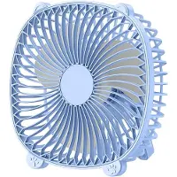 VHV -Kleine Bureauventilator - Stille Tafelventilator met USB Kabel - 7 Inch Compacte USB Ventilator met Wandmontage en Ophangfunctie - Mini Ventilator voor Kantoor, Keuken, Slaapkamer en Auto - Blauw