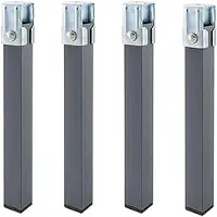 Famanu – Set van 4 vierkante meubelpoten met klem voor lattenbodem 27 cm grijs stevige bedpoten