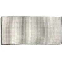 Famanu – Badmat met ruitstructuur 60 x 130 cm gemaakt van 80% katoen 20% linnen natuur zwart