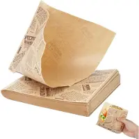 Famanu – Hamburgerzakjes 100 stuks 15x15 cm, papieren snack- en sandwichverpakking, dubbelzijdig open