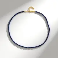 Cavill - Zilveren halsketting - 925 Sterling zilver verguld - Blauwe Ceylon saffier 65,373 ct - Verstelbare elegante ketting 45-50 cm