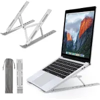 Famanu – Aluminium laptopstandaard - 6 snelheden verstelbaar - opvouwbaar - compatibel met laptops van 25-45 cm (10-17 inch)