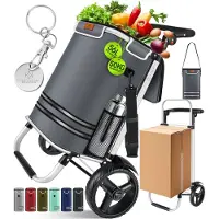 Kesser Boodschappentrolley | Boodschappenwagen | Shoppingcruiser met een capaciteit van 56 liter en draagkracht tot 50 kg | Opvouwbare boodschappenkar inclusief koelvak -