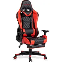 FOXSPORT Game Stoel - Gaming Stoel - Gaming Chair - Bureaustoelen - Bureaustoel Met Nekkussen & Verstelbaar Rugkussen - Instelbare Zithoogte - Gaming Accesoires - Met beensteunen - Roze/Zwart