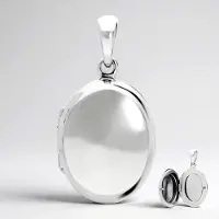 Cavill - Zilveren Hanger 925 Sterling Zilver Gerhodineerd - Ovaal 20x16 mm - Elegante Medaillon Dames - Stijlvol Sieraad