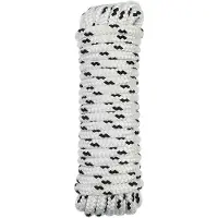 vidaXL Boottouw 10 mm 15 m Wit en zwart Polyester