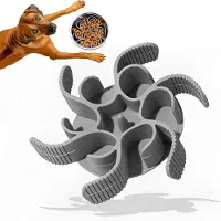 Famanu – Slow feeder inzet voor honden- en kattenbak - anti-schrok voerinzet - vermindert te snel eten en morsen - flexibel en op maat te snijden - geschikt voor diverse voerbakken - grijs