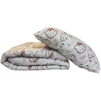 Home 2-1 Baby Dekbed zonder overtrek Dekbed - 100 x 135 + 1 kussensloop 60x70 – Hello-Kitty - goud/wit