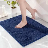 Famanu – Badkamermat - ultradun - antislip badtapijt voor douchevloer - absorberende sneldrogende badmatten - laag profiel - 17 x 32 - blauw