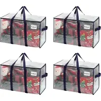 Famanu - Set van 2 waterbestendige opbergtassen van 102L, met ritssluiting en handgrepen, grijs
