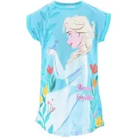 Disney Frozen Nachthemd - Korte Mouw - Katoen - Blauw - Maat 110/116 - 6 Jaar