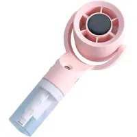 VHV -Draagbare Handventilator met Watervernevelaar - Stille Nevelventilator met USB Oplaadfunctie - Spray Ventilator met 3 Snelheden voor Festival, Strand en Reizen - Mini Ventilator - Roze