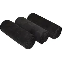 Famanu - Microvezel Sporthanddoeken Sneldrogende en Absorberende Gymhanddoek Workout Zweethanddoeken Voor Sportschool, Yoga, Camping, 3 Stuks 40 cm x 80 cm,Zwart
