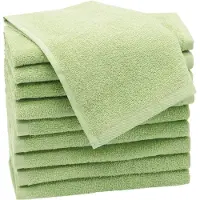 Famanu – Gastendoekjes set 10 stuks, 30 x 50 cm, katoen, lichtgroen, ideaal voor badkamer en toilet