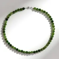 Cavill - Zilveren Halsketting 925 Sterling Zilver - Groene Kwarts 16,00 ct - Ronde Gefacetteerde Edelstenen - Elegante Dames Sieraden