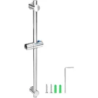 Famanu - 66 cm douchestang met flexibele douchekopbeugel – SUS 304 roestvrij staal – geborstelde afwerking – verstelbare montagevoeten