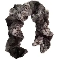 AWR Fashionable Fleece Dames Sjaal / Thermo Scarf | Lange Warme Sjaal - Wit-Gestipt