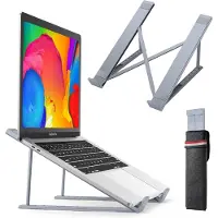 Famanu – Laptopstandaard - notebookstandaard - 6 niveaus - in hoogte verstelbaar - opvouwbare en geventileerde aluminium laptopstandaard - compatibel met de meeste laptops van 9 tot 17 inch