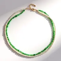 Cavill - Elegante zilveren halsketting - 925 Sterling Zilver met 34,514 ct Tanzania Tsavoriet & Witte Zoetwaterparels - Dubbellaags verstelbaar
