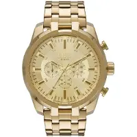 Diesel split quartz goud heren horloge met goudkleurige & roestvrij stalen band