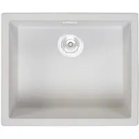 Pure.Sink Keukenwastafel 50x40 cm, wit, onderbouwmodel, met witte afwerking ""