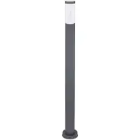 Globo Lighting Staande buitenlamp tuinlamp staande lamp terraslamp, IP44, modern roestvrij staal antraciet opaal, 1x E27 fitting, DxH 12,7x110 cm