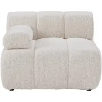 Vente-unique Hoekfauteuil links in beige gemêleerde stof FACIVIL