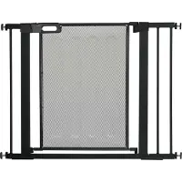 PawHut Hunde Türschutzgitter, Treppengitter, Hundegitter ohne Bohren, 75-103 cm Breite Absperrgitter, Auto-Close, für Kinder, Katzen, Stahl, Schwarz