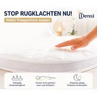 Densi NASA Traagschuim Topper 12 cm – Drukverlagend – Topdekmatras 140x20cm - Ergonomisch – Tencel Hoes – 3D Ventilatieband
