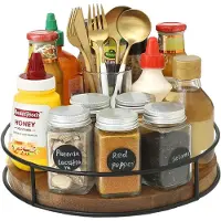 Famanu - Houten draaiplateau 23 cm keuken kast kruidenhouder