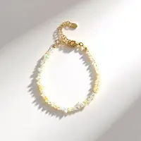 Cavill - Verstelbare Zilveren Armband - 925 Sterling Zilver Verguld - 8,009 ct Ethiopische Welo Opalen Fancy Kralen - Elegante Kleurrijke Damesarmband