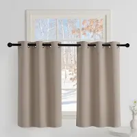 Famanu – Gordijnen Kant en Klaar Kort - Verduisterende Gordijnen met Lussen - Warmte- en Koude-isolerende Thermische - Geschikt voor Woonkamer Slaapkamer - 90B x cm (2 Panelen) - Lichttoupe