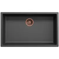 Pure.Sink Keukenwastafel 70x40 cm, zwart, onderbouwmodel en opbouwmodel, , koper