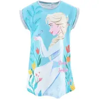 Disney Frozen Nachthemd - Korte Mouw - Katoen - Grijs/Blauw - Maat 110/116 - 6 Jaar