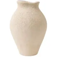 Bavary Terracota – vaas – Natura – handgemaakt – crèmekleur – hoogte 27 cm, Øopening 12 cm