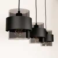 Lumidora Hanglamp 75523 - EIXAMPLE - 3 Lichts - E27 - Zwart - Metaal