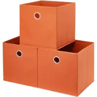 Famanu opbergkubus oranje, 28x28x28 cm - Set van 3 inklapbare opbergboxen